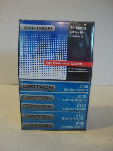 New 10 Certron High Performance Cassettes Dictation Cassette D120