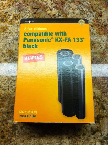 2 Panasonic KX-FA133 Fax Ribbon 656 Ft. (KXFA133) Black