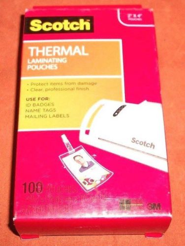 Scotch™ Thermal Laminating Pouches for ID Tags, 2&#034; x 4&#034; , 100