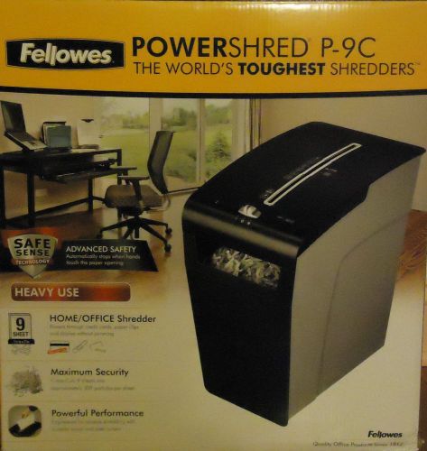 Fellowes Powershred P-9C Paper Shredder 9 Sheet Crosscut Black/Silver