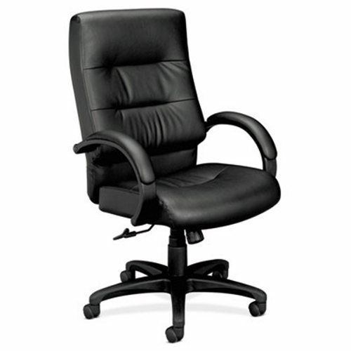 Basyx VL690 Executive High-Back Leather Chair, Black Leather (BSXVL691SP11)