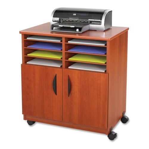Laminate machine stand w/sorter compartments, 28w x 19-3/4d x 30-1/2h, cherry for sale