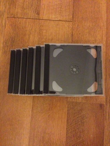 NEW 5 PCS 10.4mm Standard Black Double 2 Discs CD Jewel Case