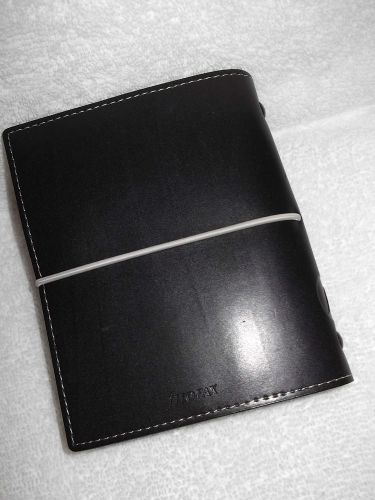FILOFAX DOMINO Leather  Book Calendar Pocket Organizer  4.5&#034; x 5.5&#034; Black   3/4&#034;