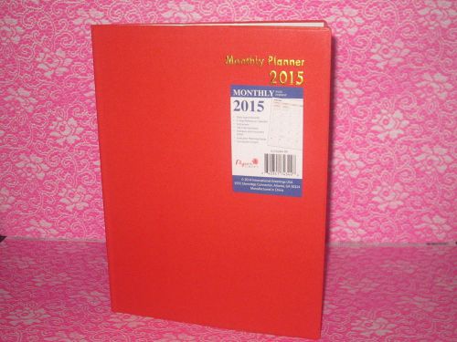 Red 2015 Monthly Planner Calendar Agenda Appointment book LARGE