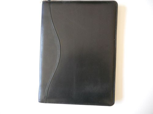 Leather Padholder Zip Around Black Color Made by St. Dennis