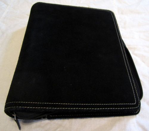 Franklin Covey Classic Black Cowsuede Leather Planner Organizer 7 Ring Binder