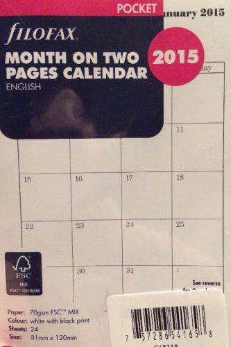 Filofax Pocket 2015 Monthly Calendar