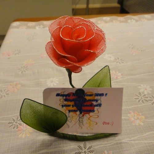 Card holder beautiful rose flower creative unique handmade craft high value gift