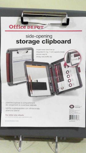 Office Depot Side Opening Storage Clipboard 3-Ring Paper Holder Gray CHOP 38ZRz1