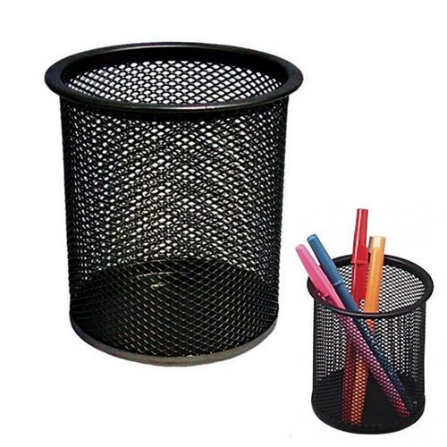 Black steel mesh desk pen pencil organiser cup holder office school supplier uk for sale