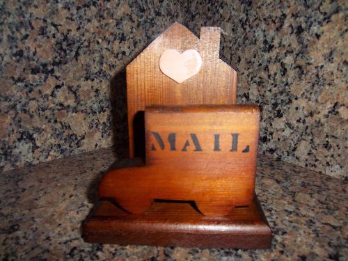&#034;You&#039;ve Got Mail&#034; Mail Truck &amp; House w/Chimney Wood Letter Holder Office Supply