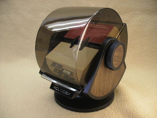 Rolodex sw-24c covered swivel base rotary card file with original cards - mint! for sale