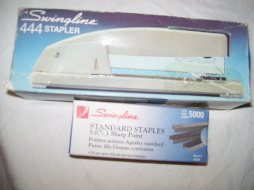 VINTAGE NEW IN BOX SWINGLINE 444 COLOR BEIGE OFFICE DESK STAPLER STAPLES NY USA