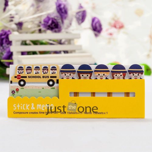 1pcs cartoon bus girls sitting dolls stick marker tips post-it notes 459 #5 for sale