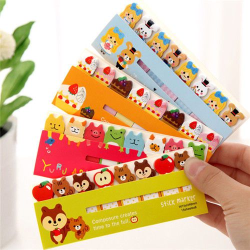 New cute sticky notes post it pads bookmarker memo animal design 120 pages hot for sale