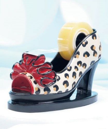 Leopard print shoe tape dispenser high heel holder office desk decor gift friend for sale