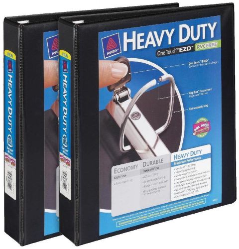 4 x Avery Nonstick Heavy Duty EZD Reference View 1-1/2 in Binders Black/Blue
