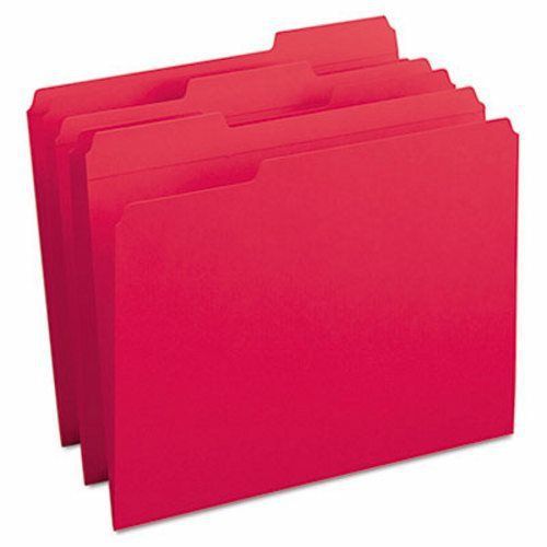 Smead File Folders, 1/3 Cut, Reinforced Top Tab, Letter, Red, 100/Box (SMD12734)