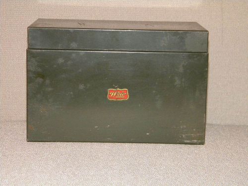 Vintage Weis Metal Army Green File Box Industrial