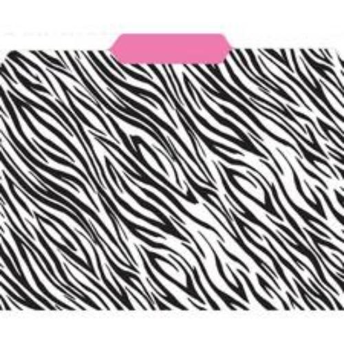 Top Notch Teacher Designer File Folders Zebra/Pink