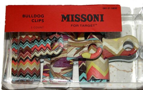 MISSONI FOR TARGET BULLDOG CLIPS ZIG ZAG COLORE 3 PACK - NEW