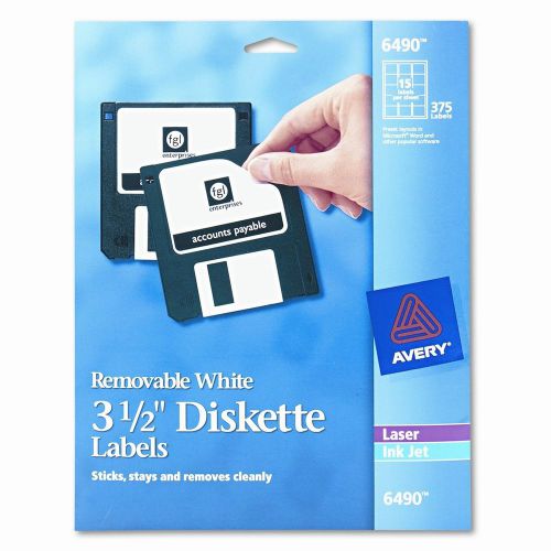 Avery consumer products 6490 laser/inkjet diskette labels, 375/pack for sale