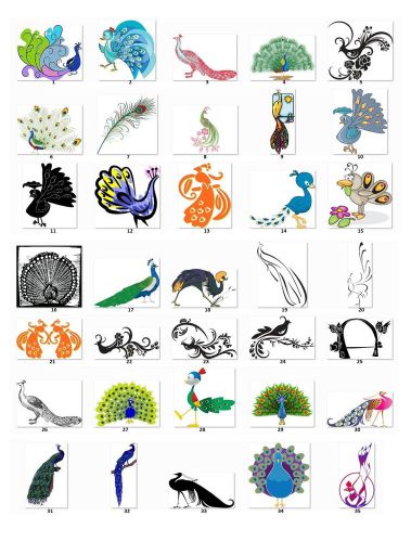 30 Square Stickers Envelope Seals Favor Tags Peacocks Buy 3 get 1 free (p2)