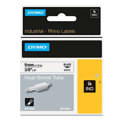 Rhino Heat Shrink Tubes Industrial Label Tape Cassette, 3/8&#034; x 5 ft, White