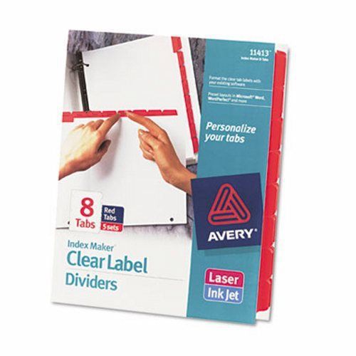 Avery Index Maker Divider w/ Red Tabs, 8-Tab, Letter, 5 Sets per Pack (AVE11413)