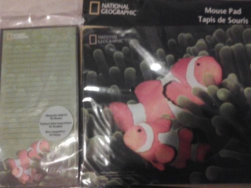 MOUSE PAD  WITH MATCHING NOTE PAD FISH DESIGN BY NATIONAL GEOGRAPHIC