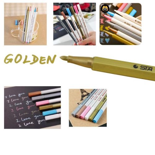 2015 NEW METALLIC MARKER PENS-GOLD–USE IN ART &amp; CRAFTS (WITH 6 COLORS TO CHOOSE)
