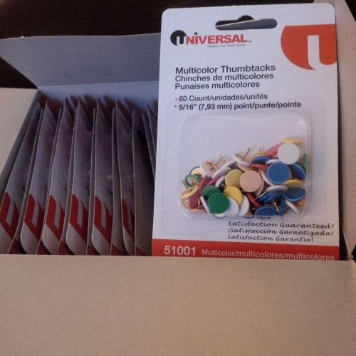 LOT of 24 Packs New Multicolor Metal Thumbtacks, 60 Tacks in pack