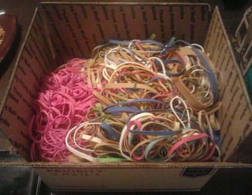 rubber bands, huge lot, over 7 pounds!! office, crafts, rubber band ball...