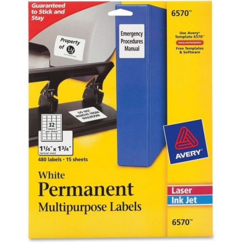 AVERY DENNISON 6570 WHITE PERMANENT ID LABELS
