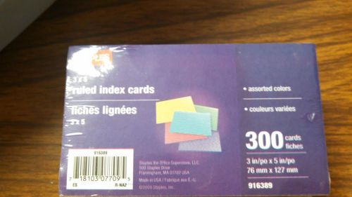 Staples Heavy Weight Ruled Index Card, 3 X 5 in Bold Bright color 300 pack