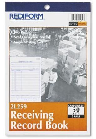 Rediform Receiving Record Book Carbonless 5.5 X 7.875 Duplicates 2l259