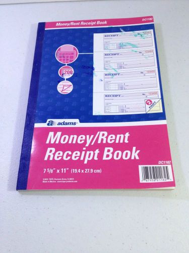 Adams DC1182 Money/Rent Receipt Book, Carbonless, 2-Part, 7-5/8&#034; x 11&#034;,