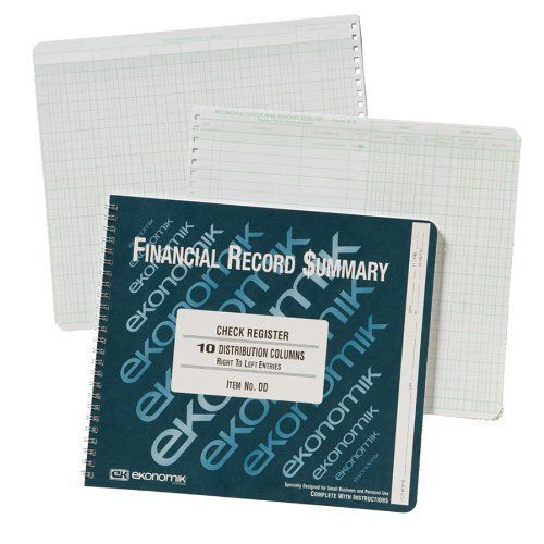 Ekonomik Wirebound Check Registers Accounting System - 40 Sheet[s] - Wire (dd)