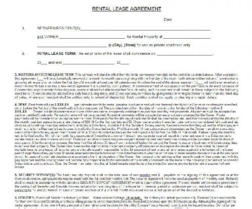 Rental Lease Rent Agreement + Application Form House Apartment Condo Residential