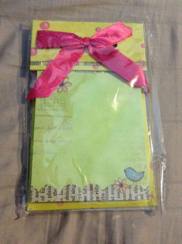 NEW w/ Tag LANG Main  Artisan Notepad with ribbon 100 sheets Cute!