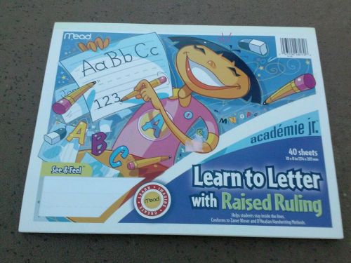 NEW.-  Mead Academic Jr,Learn To.Letter With Raised Ruling. 40 sheets 10x8 in