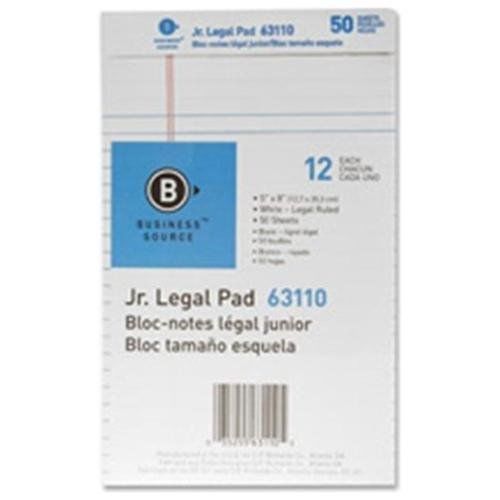 Business Source Legal Ruled Pad - 50 Sheet - 16 Lb - Jr. Legal Ruled (bsn63107)