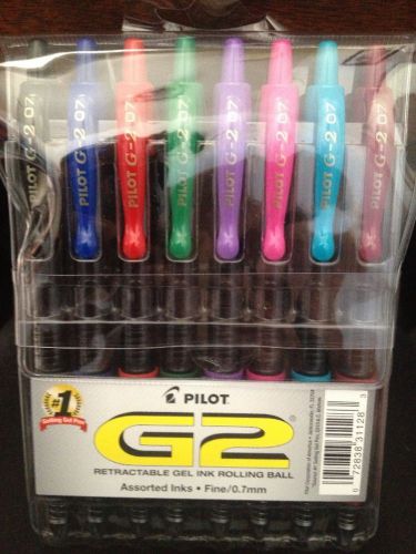 8 ASSORTED PILOT G2 0.7 FINE PTRETRACTABLE GEL ROLLERBALL PENS NEW IN PACKAGE