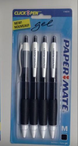 40 PAPERMATE BLACK GEL Pens Black INK Medium .7mm point