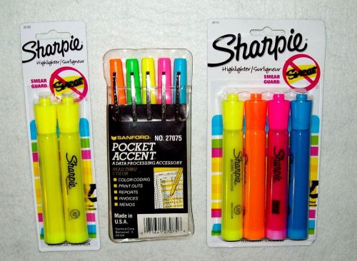 Sharpie &amp; sanford high lighters lot (11) hi-liters new teacher, office supplies for sale