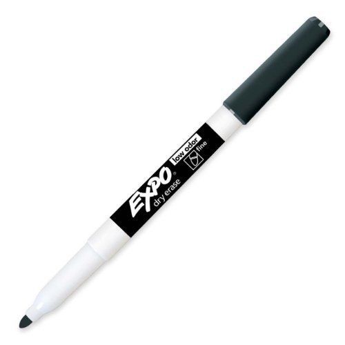 Black 1 Pack Expo Low Odor Fine Tip Dry Erase Markers, 12 Black Markers (86001)