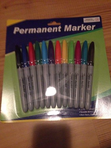 12 Colors Pc Assorted Colors Permanent Marker Set Smooth Writing Non Toxic