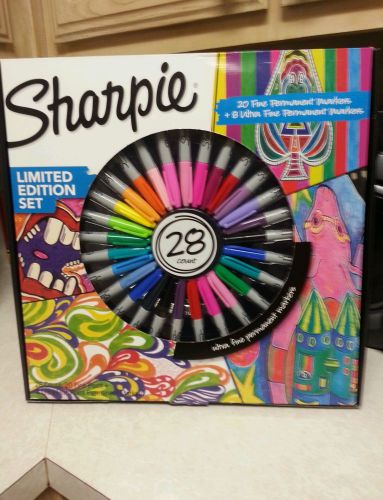 28 Count Multi Colored Sharpie Permanent Pen and Marker Set, Office, School