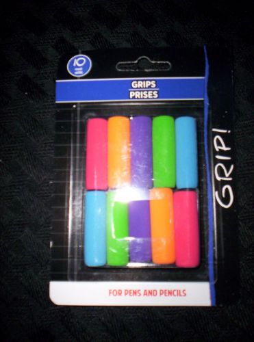 Pen and Pencil Foam Grips -10 per Pack~~Assorted Colors~